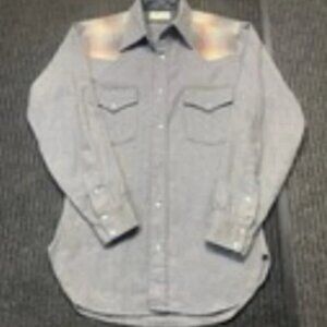 VTG `Pendleton Mens Wool Shirt High Grade Western Wear Pearl SnapGray S USA